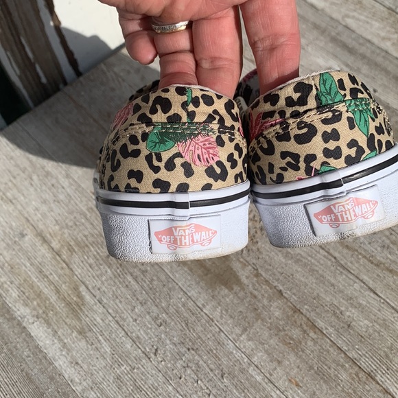 Cheetah Vans floral Asher Ginger slip on 6.5 - Picture 4 of 10